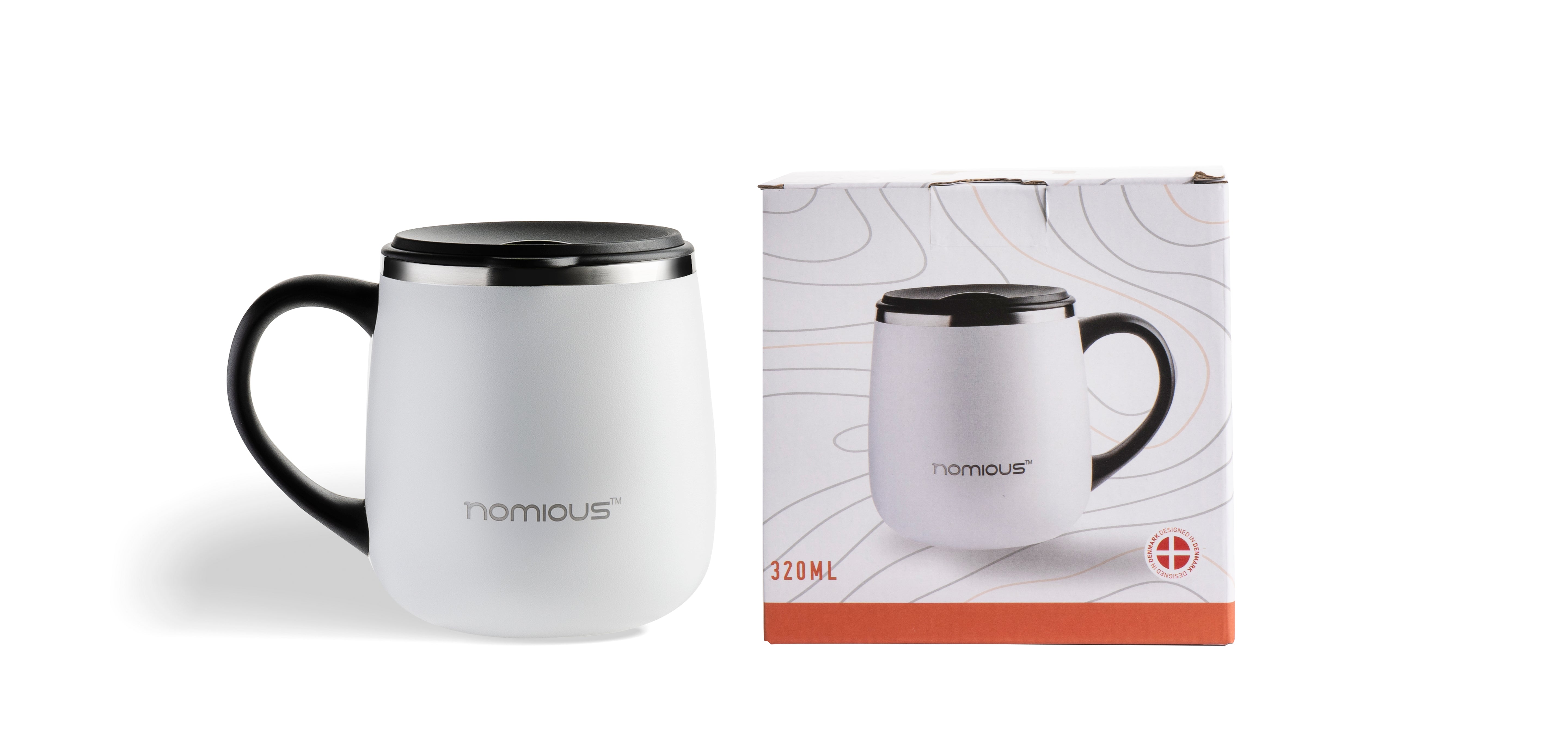 nomious 320ml double walled coffee mug front view